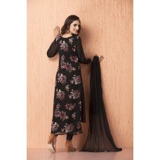 CTL-96 BLACK GEORGETTE PRINTED READY MADE SALWAR SUIT